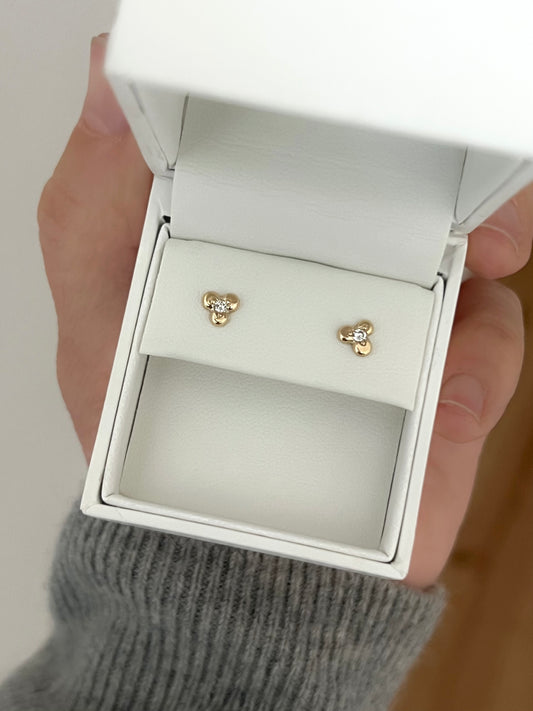 Australian 9ct Solid Gold Pebble Trio Earrings