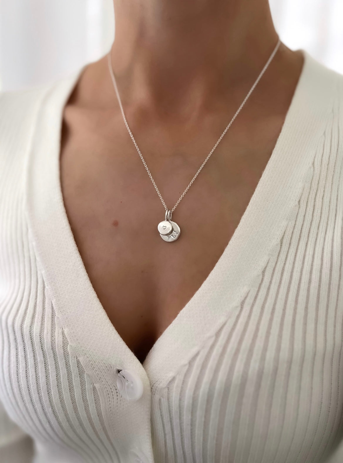 Recycled Sterling Silver Molten Pendant - Large
