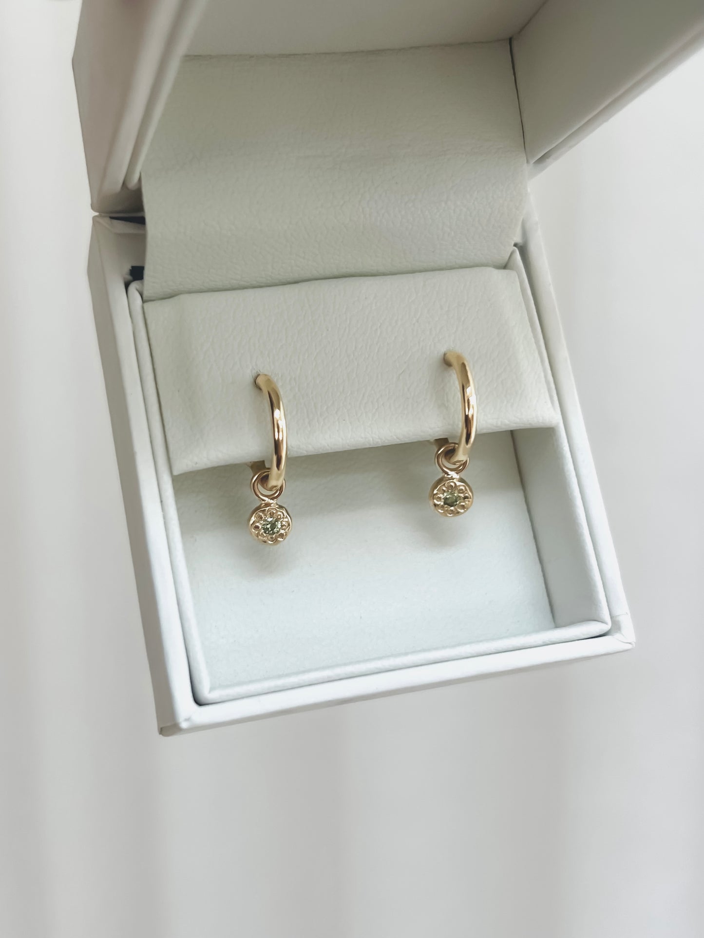 Australian 9ct Solid Gold Sapphire Pebble Hoops