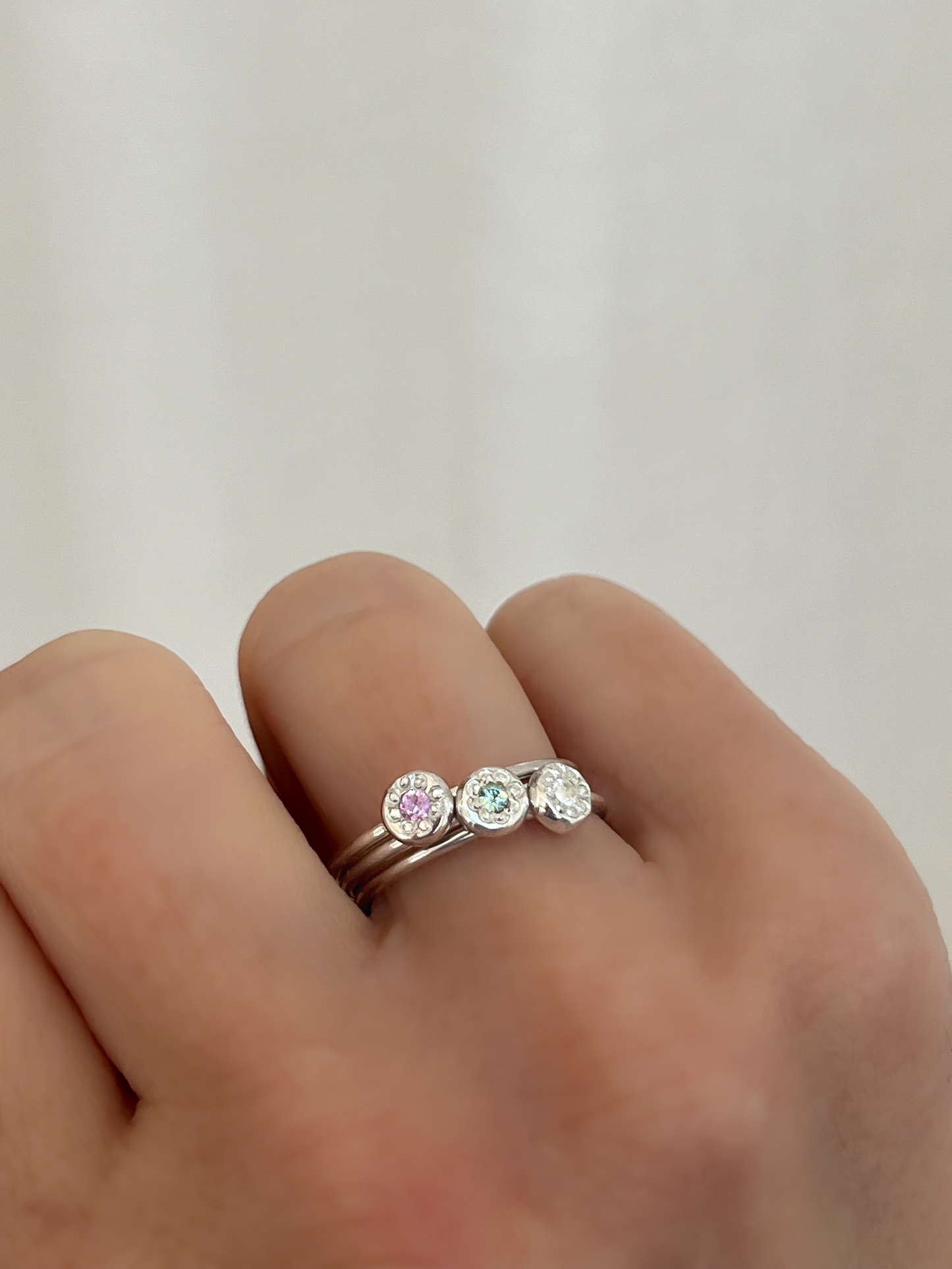 Recycled Sterling Silver Sapphire Pebble Ring