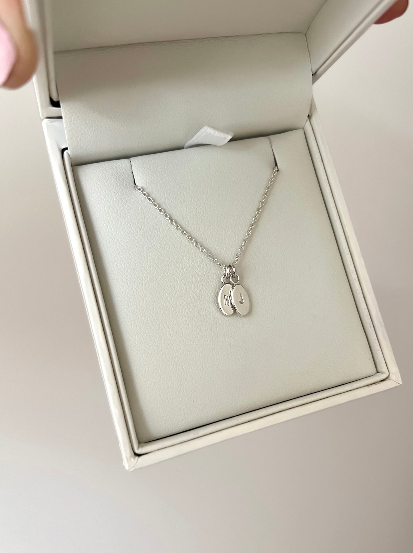 Sterling Silver Oval Initial Pendant