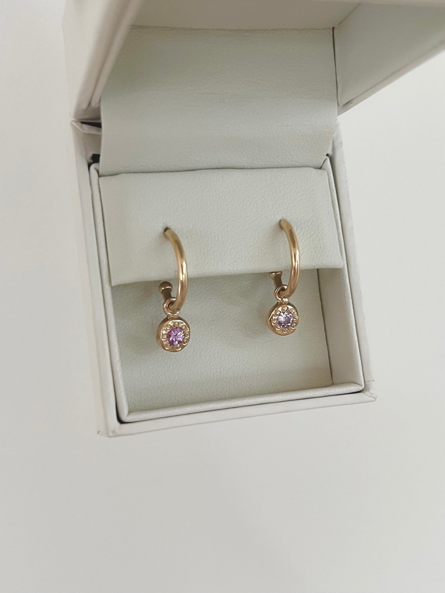 Australian 9ct Solid Gold Sapphire Pebble Hoops