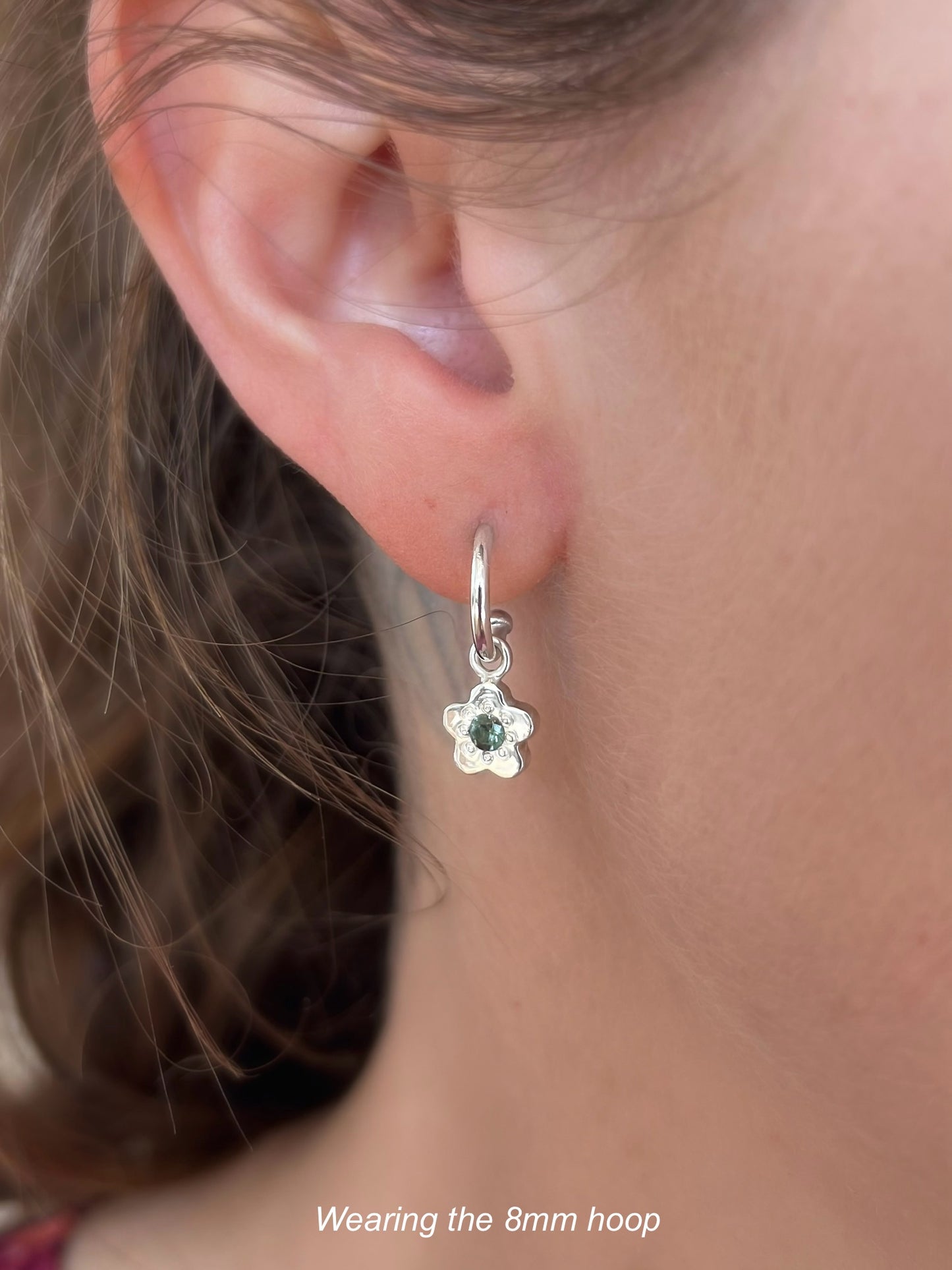 Daisy Chain Sapphire Hoops