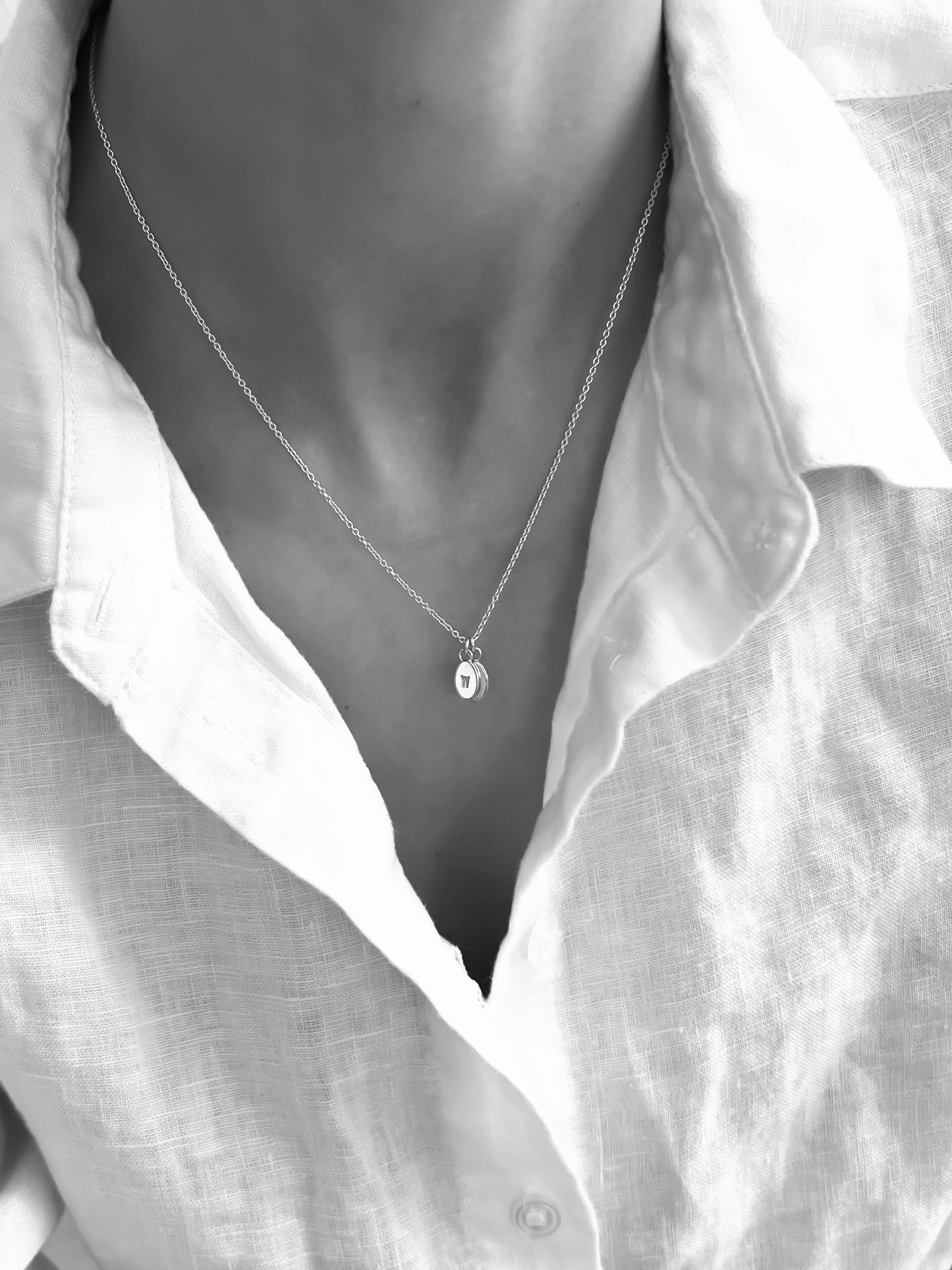 Sterling Silver Oval Initial Pendant