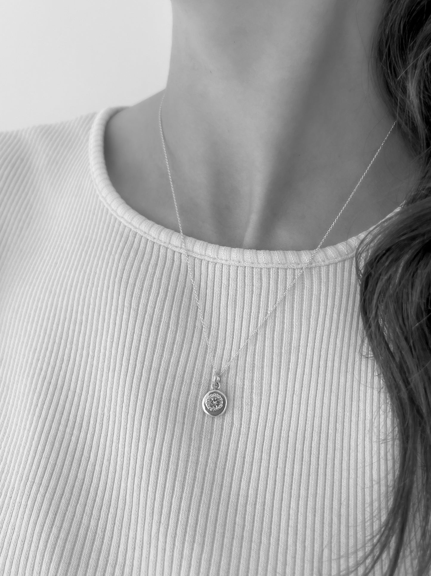 Recycled Sterling Silver and Australian Parti Sapphire Pendant