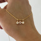 Australian 9ct Solid Gold Pebble Trio Necklace