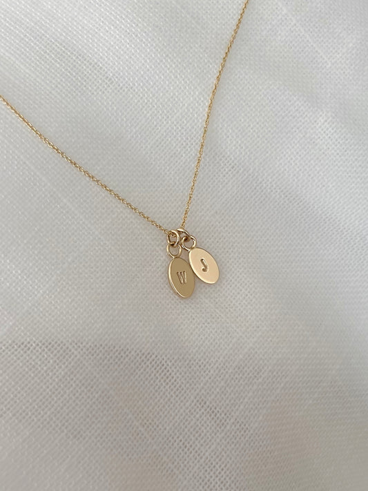 Australian 9ct Solid Gold Oval Initial Pendant