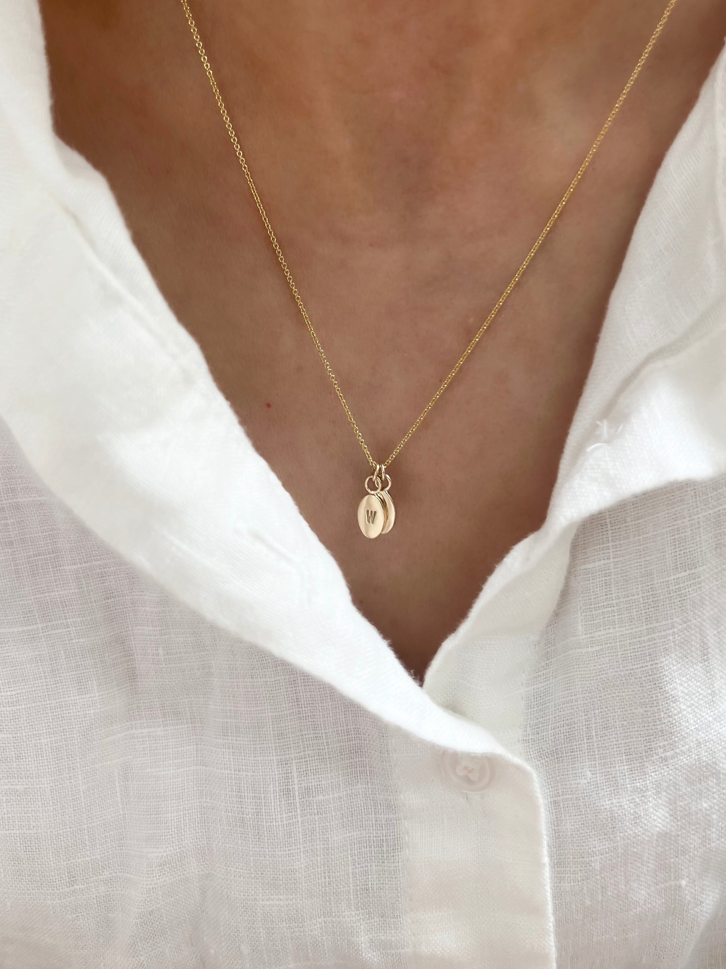 Australian 9ct Solid Gold Oval Initial Pendant