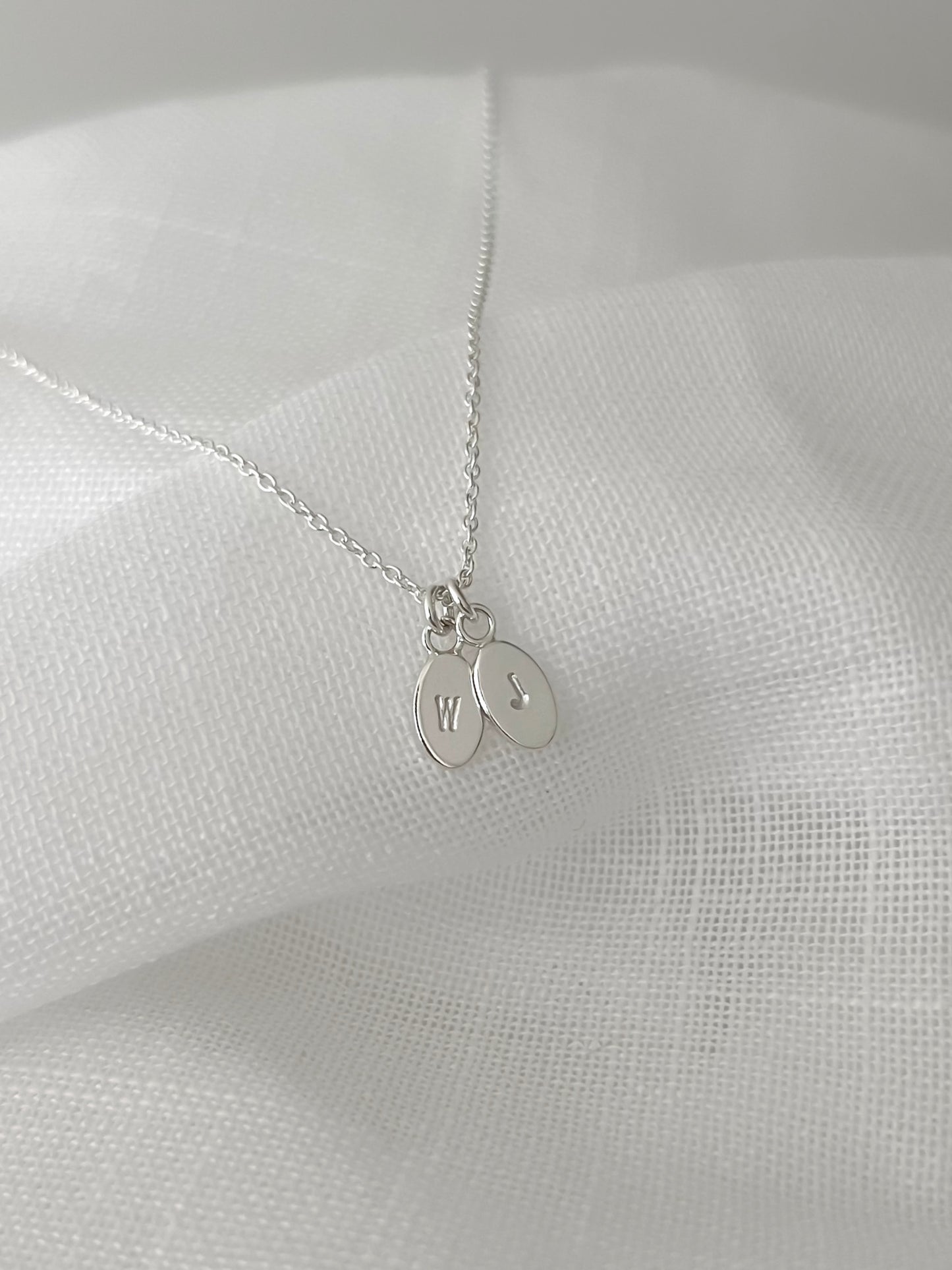 Sterling Silver Oval Initial Pendant