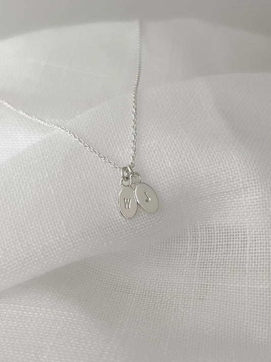 Sterling Silver Oval Initial Pendant